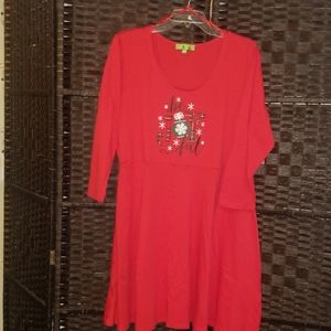 (🏷2/10) Red "Be Joyful" 3/4 Sleeve Tunic XL